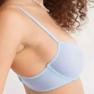 Aerie Smoothez 34C Green Mesh Unlined Balconette Full Coverage Underwire Bra